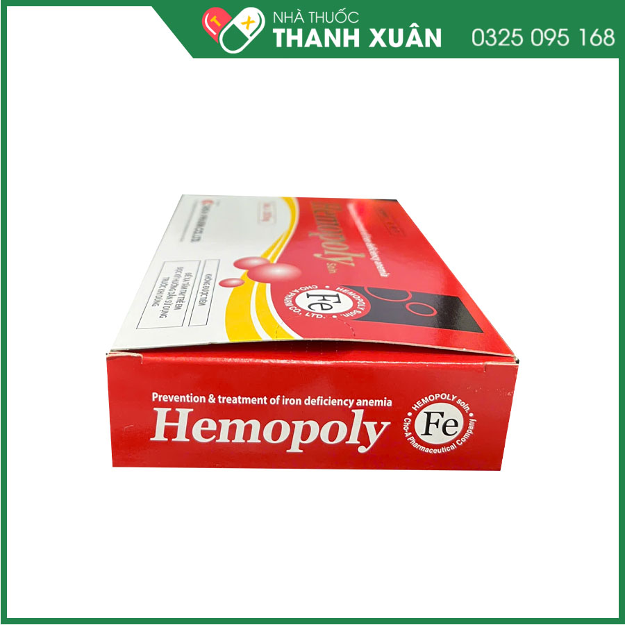 Hemopoly giúp ngăn ngừa và điều trị thiếu máu do thiếu sắt